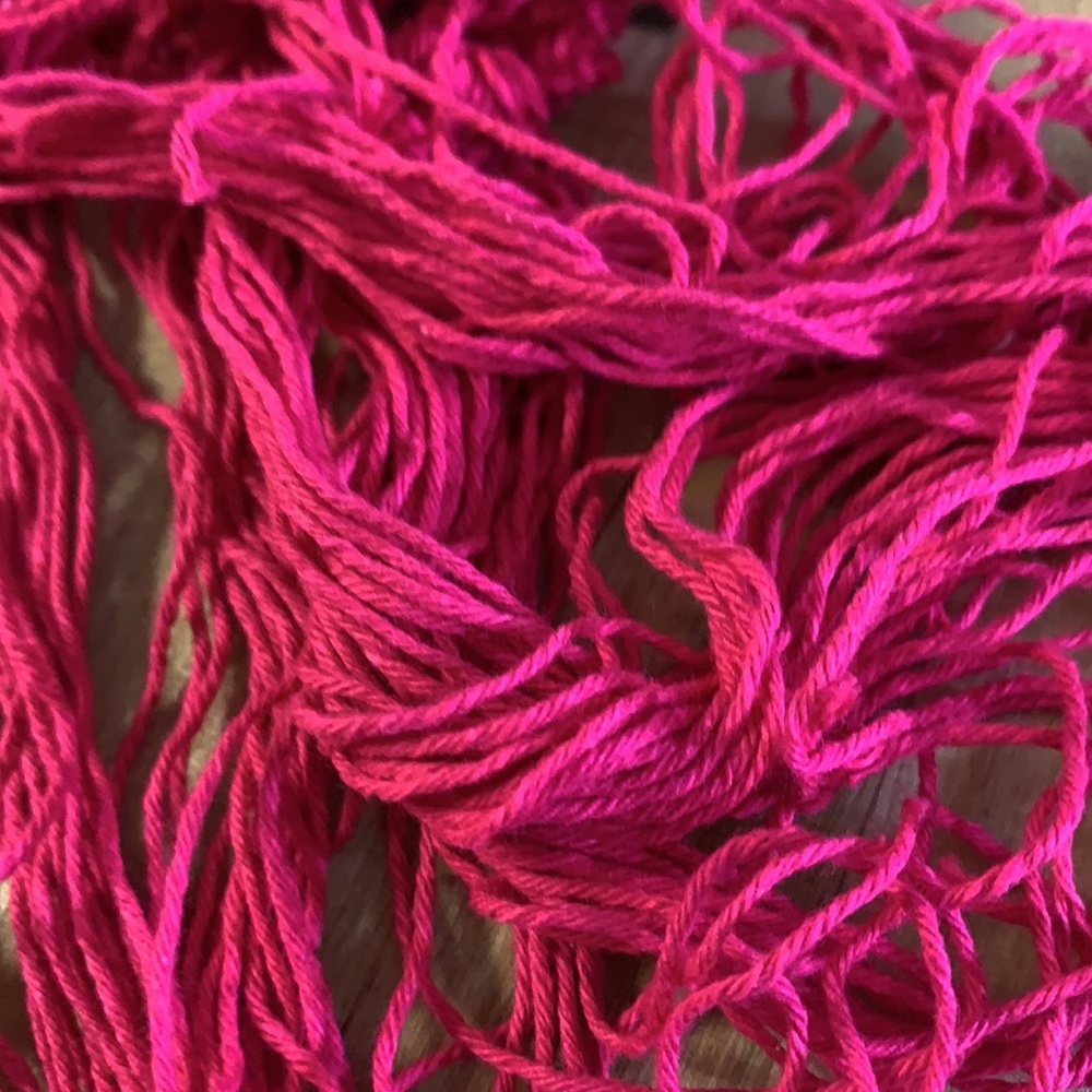 Fuchsia Raspberry Fringe Hem Crochet Tie Top - Picture 13 of 16